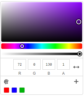 Interface view of color picker